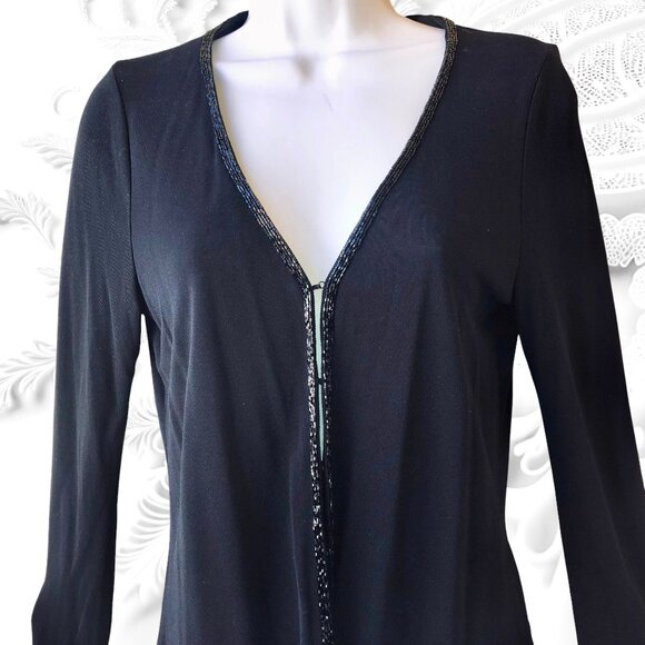 Lauren Ralph Lauren Black Cardigan Sweater BEADS - Picture 4 of 15